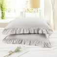 thumbnail image 6 of PiccoCasa 2 Pcs 100% Cotton Ruffled Pillowcases Soft with Envelope Isabelline Queen, 6 of 7