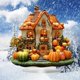 thumbnail image 5 of Decoración de casa de calabaza de Halloween 2D, centro de mesa, artesanía artística, letrero rústico único de castillo para chimenea, oficina, estante, 5 of 6