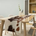 thumbnail image 2 of Cow Print Table Runner, Rustic Country Farmhouse Animal Fur Skin Western Farm Brown Cowhide Print Dinner Runner for Home Kitchen Dining Table Decoration 13"x90", 2 of 6