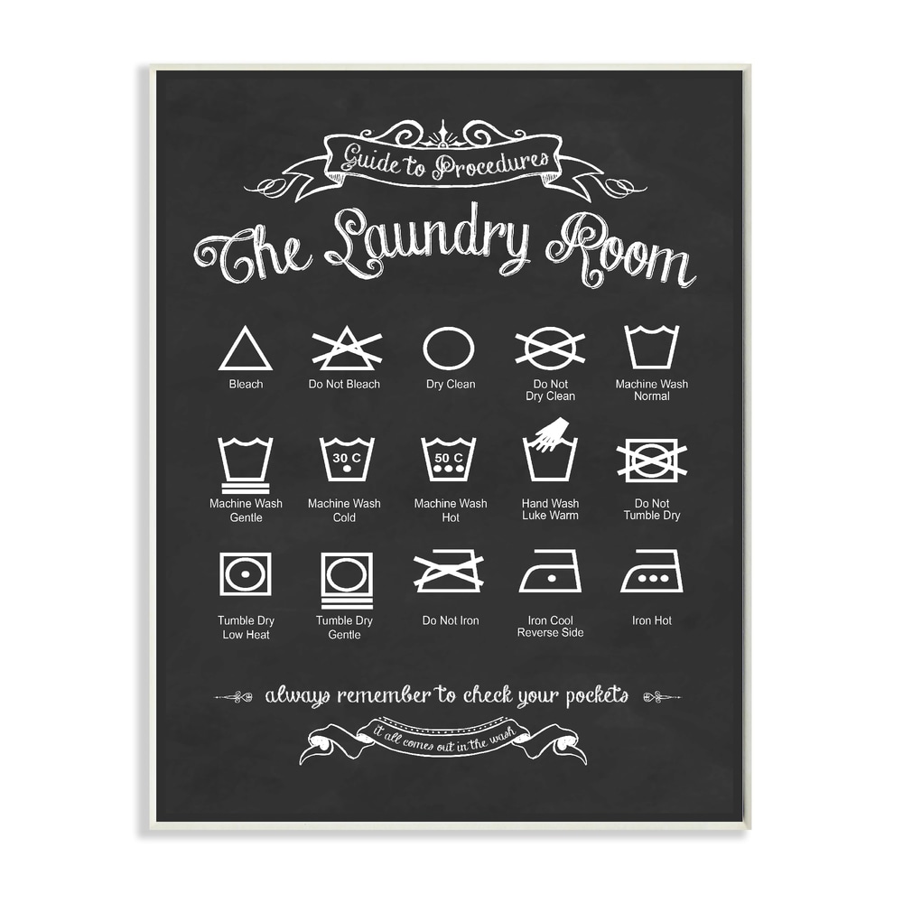 Stupell IndustriesGuide to Procedures - Laundy IconsWall Plaqueby Lettered and Lined
