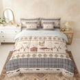 thumbnail image 2 of Erosebridal Hunting and Fishing Twin Bedding Sets, Pike Fish Mallard Duck Bedding Comforter Set, Blue Brown Lodge Cabin Decor, Gray Reversible 7pcs, 2 of 6