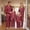 Red, variant on Family Matching Christmas Pajamas Plaid Long Sleeve Tops and Pants Sleepwear Set