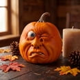 thumbnail image 3 of Funny Smiling Pumpkin Figurine Halloween Whimsical Pumpkin Decor Tabletop Ornament for Home Office and Festive Decoration, 3 of 8