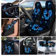 thumbnail image 2 of Jeiento Blue Hummingbird Car Seat Cover Seat Protector 15 PCS, with Steering Wheel Cover Seat Belt Pad Garbage Bag Air Vent Bag Rearview Mirror Cover Coasters Love Heart Key Chain Universal Fit, 2 of 7