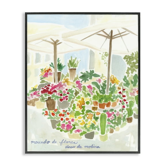 Stupell Industries Canopy Covered Garden Scenic & Cityscapes Painting Black Framed Art Print Wall Art, 11 x 14