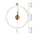 thumbnail image 2 of 23.6" Classical Large Decorative Wall Clock with Pendulum, Gold Modern Non-Ticking Silent Metal Wall Clocks for Living Room, Bedroom, Study, Office, 2 of 12