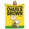 thumbnail image 2 of Manta de Snoopy y Charlie Brown, eres un buen hombre, mantas de franela para viajes y oficina, mantas para sofá cama, colcha cálida, idea de regalo, 2 of 4