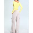thumbnail image 6 of Women'S Long Sleeve Off the Shoulder Tops Going Out Cute Basic Y2K Fall Fashion 2026 Outfits Clothes Yellow XL, 6 of 7