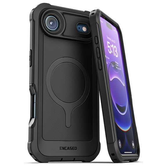 for iPhone Air Case with Built-in Screen Protector, Compatible with MagSafe - Military Grade Protection with 360 Rugged Full-Body Coverage (Black)