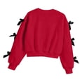 thumbnail image 4 of Vibrex Summer Solid Color Casual Bow Top Boys 'And Girls' Sweaters Long Sleeve Round Collar Casual Shirt For Travel, Holidays, Dinners, Parties, Outdoor Activities_Red_11-12 Years, 4 of 6