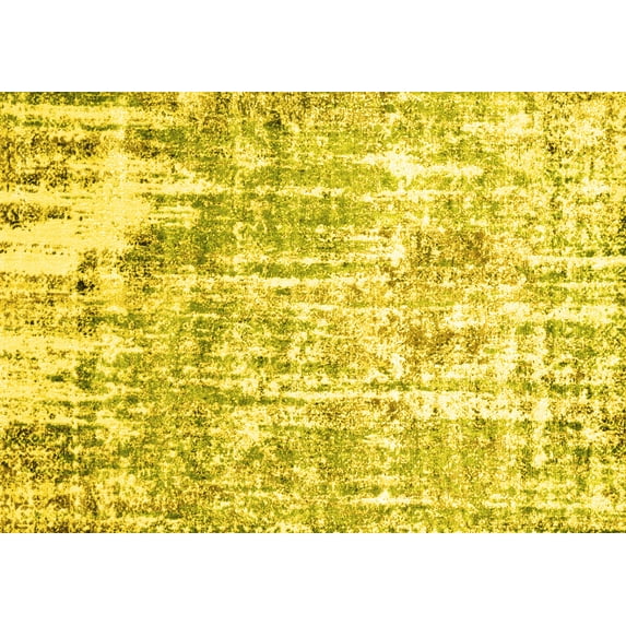 Ahgly Company Indoor Rectangle Oriental Yellow Industrial Area Rugs, 6' x 9'