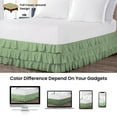 thumbnail image 3 of CCNY 18" Inch Drop Multi Ruffled Bed Skirt California King Size 100% Microfiber Made Moss Color, 3 of 5