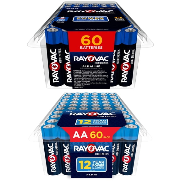 Rayovac High Energy Combo Pack (120 Count), AA Batteries (60 Pack) and AAA Batteries (60 Pack)