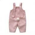 thumbnail image 4 of Bmisegm Toddler Jumpsuit Baby Girls' Cute Bunny Ear Overalls Soft with Big Pockets Long Sleeve Piece Outfit Baby Girl Romper 1-3 Years Pink,2-3 Years, 4 of 5