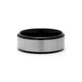 thumbnail image 2 of Custom Black Titanium & Brushed Silver Men's Ring , Ring Sizes 9 to 13, 2 of 3