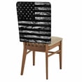 thumbnail image 3 of Camo American Flag Dining Chair Back Cover Only, Independence Day Linen Textured Chair Back Covers Set of 6, Removable Washable Slipcovers for Dining Room, Wedding & Holiday Decoration, 3 of 9