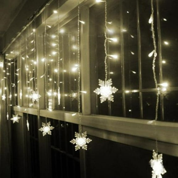 110 V Snowflake LED String Curtain Lights Christmas Wedding Party Decor 3.5 M