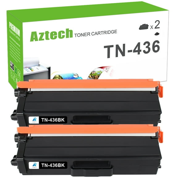 A AZTECH 2-Pack Compatible Toner Cartridge for TN-436BK Brother HL-L8360Cdw MFC-L8900Cdw HL-L8260Cdw MFC-L8610Cdw HL-L8360Cdwt Printer Ink (Black, 2-Pack)