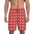 thumbnail image 1 of Balery Retro Lobsters Pantalones cortos de pijama de punto de algodón para hombre con cinturilla y bolsillos-X-Large, 1 of 6