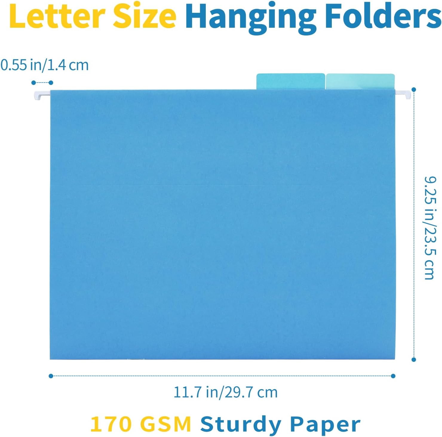 Classification Hanging File Folders with 2 Dividers, Letter Size Colored Classification Folders 20 Pack, 5 Color Assorted, Designed for Drawer, Cabinet, File Box, with 1/5-Cut Adjustable Tabs