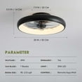 thumbnail image 3 of HOOMEDELIER 20 In Matte Black Ceiling Fans with Lights and Remote Modern Low Profile Ceiling Fan 7-Blade Indoor Led Fandelier, 3 of 11