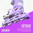 thumbnail image 4 of Yvolution Neon Kids Roller Skates Inline Size 3-6, One Pair, Skates for Boys and Girls, Purple, 4 of 5
