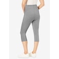 thumbnail image 3 of Woman Within Plus Size Stretch-Cotton Knit Pull-On Pocket Capri Leggings, 3 of 6