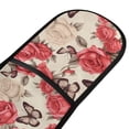 thumbnail image 2 of Dailycode Double Sided Oven Mitt with Loop Heat Resistant Kitchen Long Potholders 7" x 35" Butterflies and Red White Rose, 2 of 6