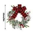 thumbnail image 3 of 4 Pack 9" Mini Christmas Wreath Mini Cabinet Wreaths for Kitchen Christmas Red Berry with Red and Black Plaid Bow Farmhouse Wreath for Holiday Xmas Party Decorations(Buffalo Plaid Bow), 3 of 9