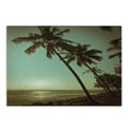 thumbnail image 1 of Palm Tree Cutting Board, Sunset Tropical Beach Dusk on Pacific Ocean Vintage Exotic Trees Landscape Print, Decorative Tempered Glass Cutting and Serving Board, Small Size, Green Brown, by Ambesonne, 1 of 1