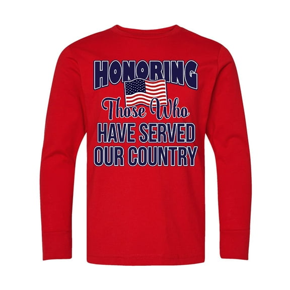 Inktastic Veterans Day Military Honoring Those Who Serve Long Sleeve Youth T-Shirt