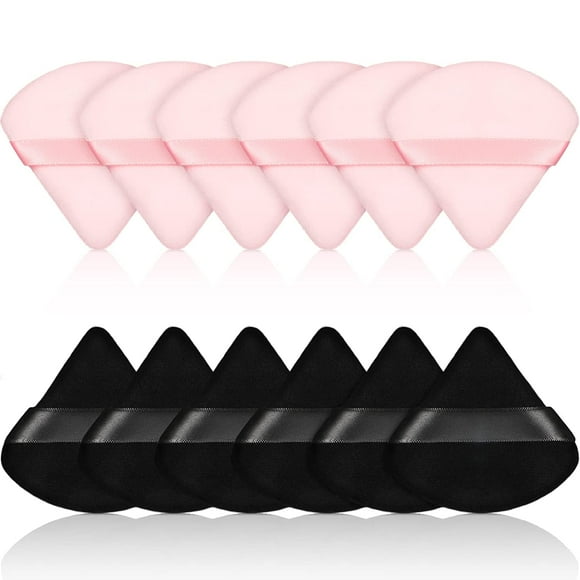 12 Pieces Powder Puff Face Triangle Makeup Puff for Loose Powder Soft Body Cosmetic Foundation Sponge Mineral Powder Wet Dry Makeup Tool