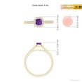 thumbnail image 4 of ANGARA Natural Classic Cushion Amethyst Ring with Diamond Halo in 14K Yellow Gold for Women (Size-4mm) | February Birthstone, Birthday, Anniversary, Jewelry Gift for Women | Natural Amethyst Ring, 4 of 9