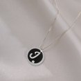thumbnail image 4 of Sterling Silver Initial Necklace for Women Capital Letter A-Z Black Agate Pendant Necklace Cubic Zirconia Round Alphabet Necklaces Birthday Jewelry gift, 4 of 5