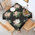 thumbnail image 2 of Pioneer Flower Floral Print Pattern Square Tablecloth,Waterproof Square Table Cover,Wipeable Spillproof Washable Table Cover for Home Kitchen Party Decor 60"x60"(152x152cm), 2 of 6