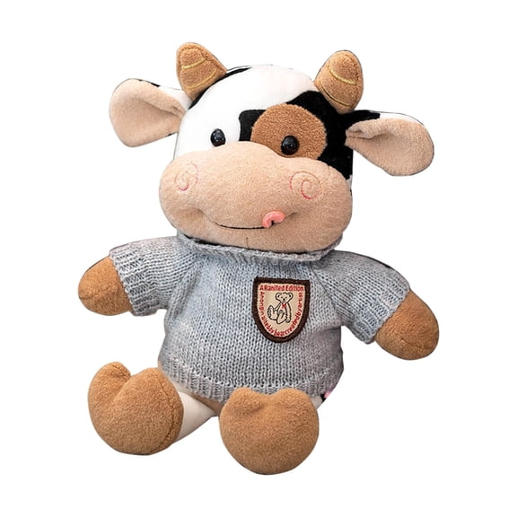 SLYNSHome Cow Stuffed Animal Toys Cute Plush Cow Doll,Gray Cow Stuffed Toy Birthdays Gift Valentine's Day Gifts
