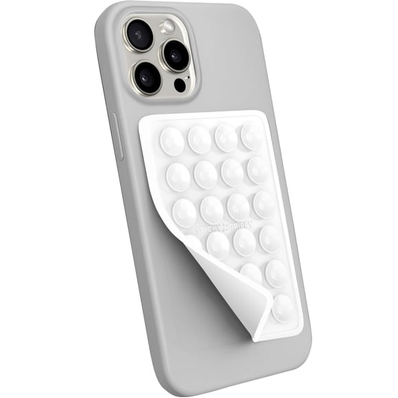Soporte adhesivo con ventosa para funda de teléfono StickyGrippy, blanco