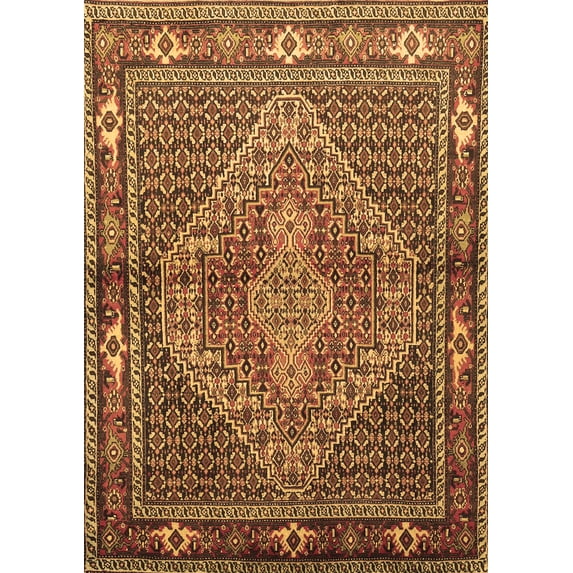 Ahgly Company Indoor Rectangle Persian Brown Traditional Area Rugs, 7' x 9'