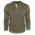 thumbnail image 5 of UVEASISHA Business Casual Henley Shirts for Men Cotton Long Sleeve Pullover Tops Fall Fashion Button Up T-Shirt with Chest Pocket Army Green 3XL, 5 of 8