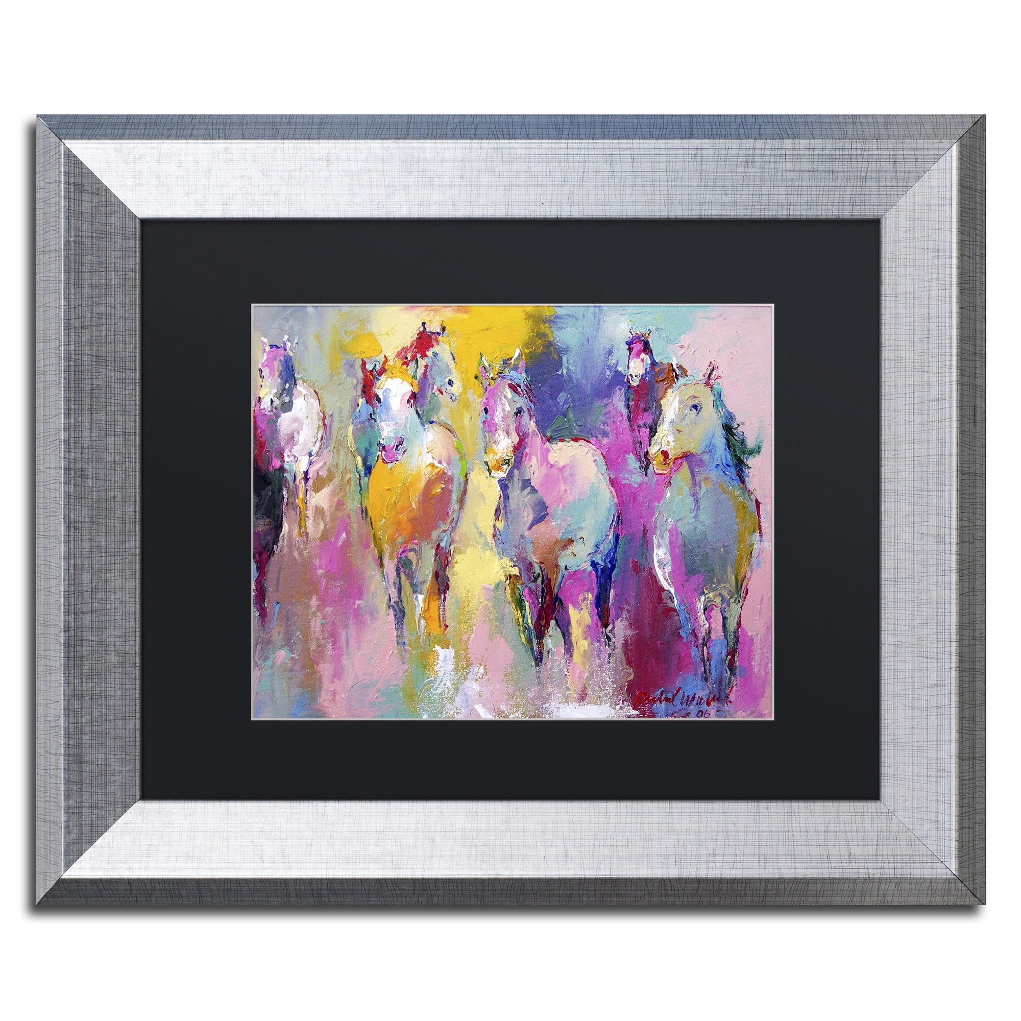 Richard Wallich 'Wild' Black Matted Framed Art