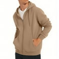 thumbnail image 4 of Mens Hoodies Zip up Long Sleeve Pullover Sweatshirt Designer Fleece Cardigan Plus Size Hooded Jacket Sun Hoodie Pockets Athletic Sports Activewear Outdoor Running Outwear Khaki XXXL, 4 of 6