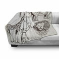 thumbnail image 3 of Safari Soft Flannel Fleece Throw Blanket, Composition of Tropic Wild Savannah Animals Lion Giraffe Zebra Graphic, Cozy Plush for Indoor and Outdoor Use, 70" x 90", Cream Brown, by Ambesonne, 3 of 6