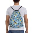 thumbnail image 2 of Kdxio Pirate Marine Animals Print Drawstring Backpack Bag,Waterproof Draw String Back Sack, Gym Drawstring Bags Swim Bag For Unisex, 2 of 9
