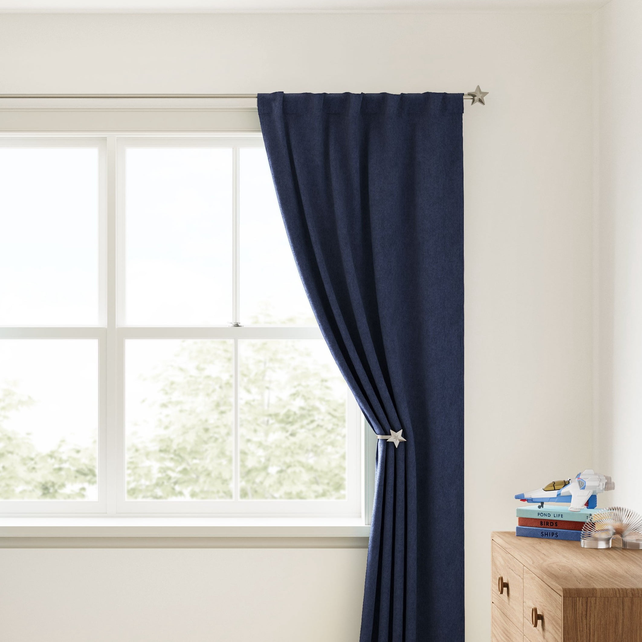 Mainstays Kids Satin Nickel Star Curtain Holdbacks, 2 Count