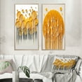 thumbnail image 1 of Designart "Quill Minimalism Yellow Trees in the Forest III" Landscape Trees Framed Wall Art Set Of 2 - Traditional Yellow Gallery Wall Frame Set For Home Decor, 1 of 6