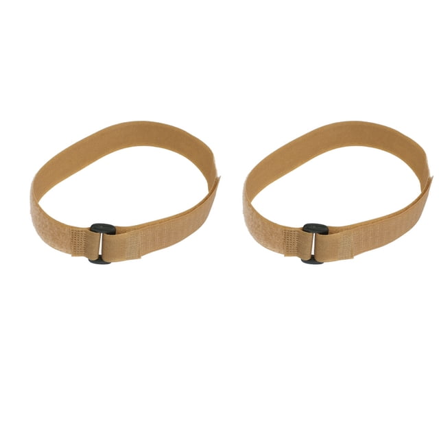 Nylon Hook Loop Closure Adjustable Yoga Mat Strap Band Khaki 50 x 2.6cm 2pcs