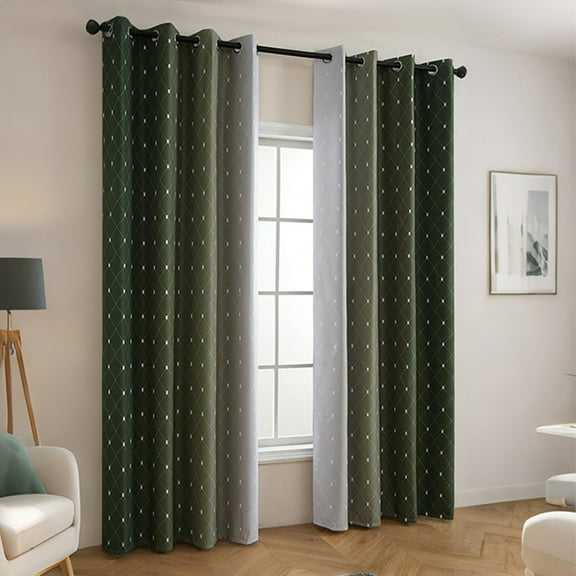 Eoozwa Curtains for Bedroom, Gradient Room Darkening Curtains, Grommet Thermal Insulated Light Blocking Window Drapes/Curtain for Living Room,52 x 63 Inch