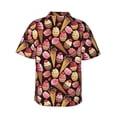 thumbnail image 3 of Balery Ice Cream Cake Print Men's Hawaiian Shirts Short Sleeve Beach Shirt Relaxed Fit Vacation Button Down Shirts-Medium, 3 of 9