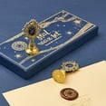 thumbnail image 6 of Premium Wax Seal Stamp Kit with Gift Box, 3 Metal Seals Wax Beads and Embossing Pen, Elegant Letter Sealing Set for Invitations Wedding DIY, 6 of 11