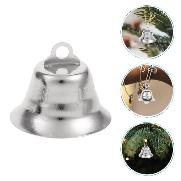 FOLOYORI Small Craft Bells Silver Iron 30Pcs 1.4X1.4X0.8In